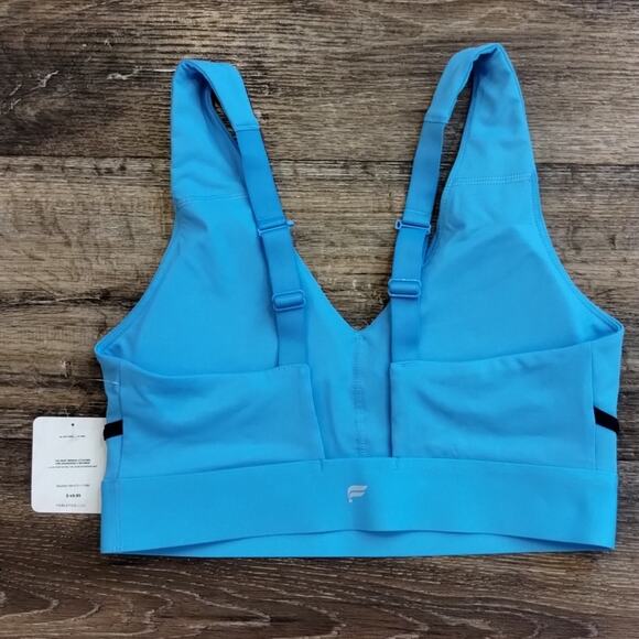 Fabletics Blue Black Sports Bra Top Carolina Panthers Pro Cheer Audition Outfit - Picture 3 of 6